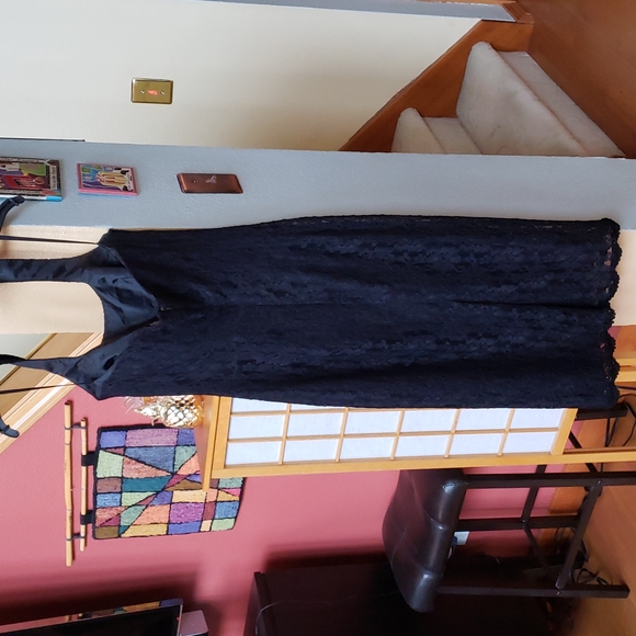 Liz Claiborne petite collection black lace halter midi dress size 8P - Picture 15 of 17